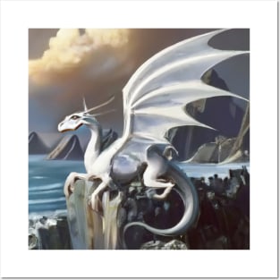 white dragon Posters and Art
